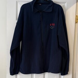 Navy Blue Olympics Full zip Performance Jacket XXL
